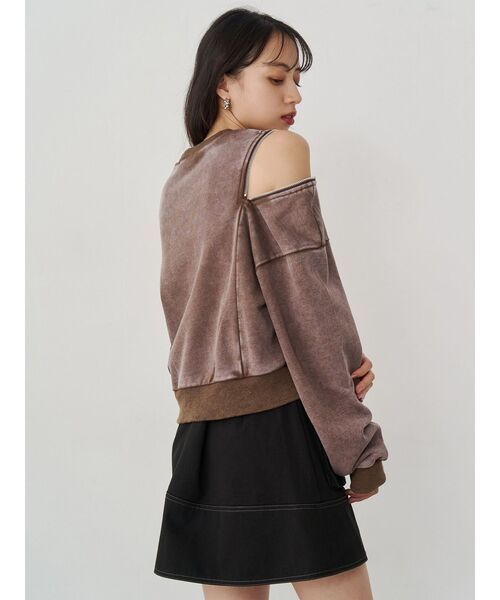 MURUA(ムルーア)の「2WAYジップスウェット(スウェット・レディース・ブラウン/ホワイト/ブラック・FREE)」の5枚目の写真