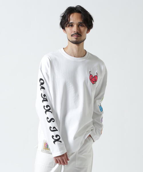 maxsix(マックスシックス）HEART SLEEVES L/S TEE（Tシャツ/カットソー