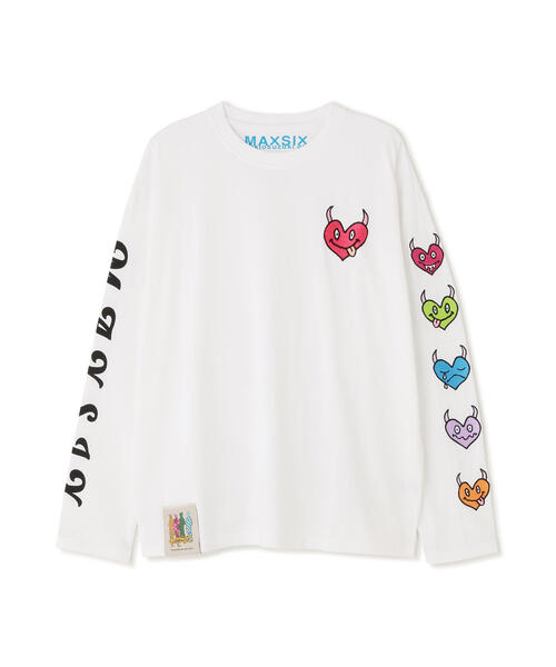 maxsix(マックスシックス）HEART SLEEVES L/S TEE（Tシャツ/カットソー