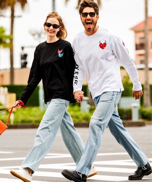 maxsix(マックスシックス)の「maxsix(マックスシックス)HEART SLEEVES L/S TEE(Tシャツ/カットソー・メンズ・ブラック/ホワイト・L/M)」の7枚目の写真