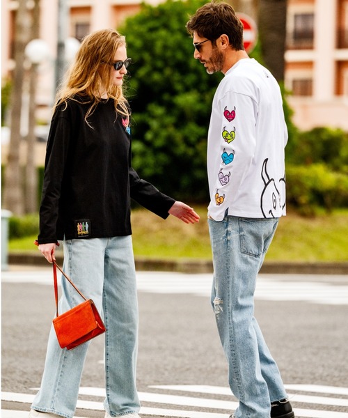 maxsix(マックスシックス)の「maxsix(マックスシックス)HEART SLEEVES L/S TEE(Tシャツ/カットソー・メンズ・ブラック/ホワイト・L/M)」の4枚目の写真