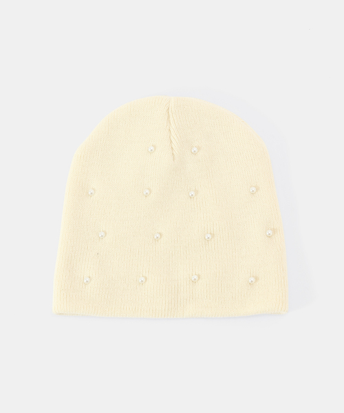 B.C STOCK（ベーセーストック）の「パール付きニットビーニー（ニットキャップ/ビーニー・レディース・ブラック/チャコールグレー/ホワイト・FREE）」の8枚目の写真