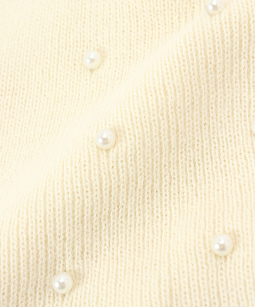 B.C STOCK（ベーセーストック）の「パール付きニットビーニー（ニットキャップ/ビーニー・レディース・ブラック/チャコールグレー/ホワイト・FREE）」の7枚目の写真