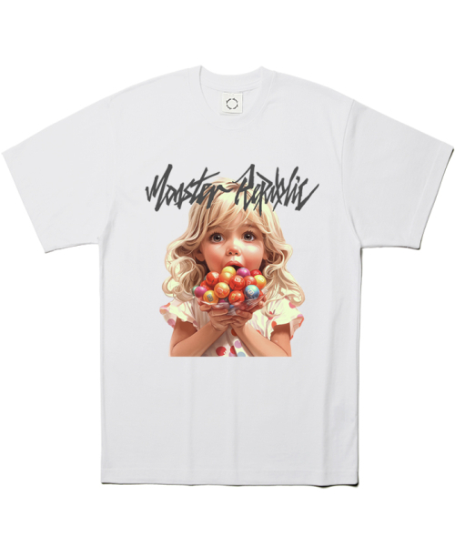 MONSTER REPUBLIC(モンスターリパブリック)の「ハッピージェニービビッドTシャツホワイト(Tシャツ/カットソー・レディース・その他・LARGE/MEDIUM/SMALL/X-LARGE)」の1枚目の写真