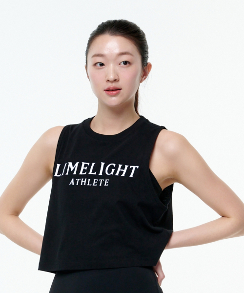 LIMELIGHT APPAREL(ライムライトアパレル)の「アスリット レディース クロップスリーブレス (ブラック/ホワイト)(Tシャツ/カットソー・レディース・その他・SMALL/MEDIUM/LARGE)」の1枚目の写真
