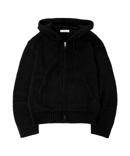 SIYAZU（シヤジュ）の「SIKN2172 ウールブレンドニットフードジップアップ_ブラック（ニット/セーター・レディース・ブラック・ONE）」の3枚目の写真