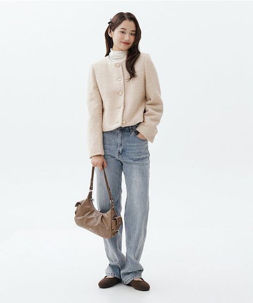 mur(ミュール)の「ウィンディバッグ (6色)(ショルダーバッグ・レディース・ピンク/アイボリー/シルバー/ダークブラウン/アッシュブラウン/ブラック・FREE)」の10枚目の写真