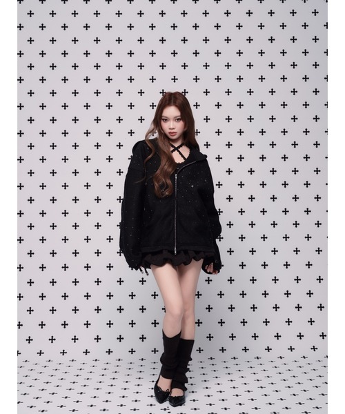 ANDWANG Kirakira skirt Mサイズ（002）黒 kirakira volume ballon mini skirt（スカート）｜andwang（アンドワン