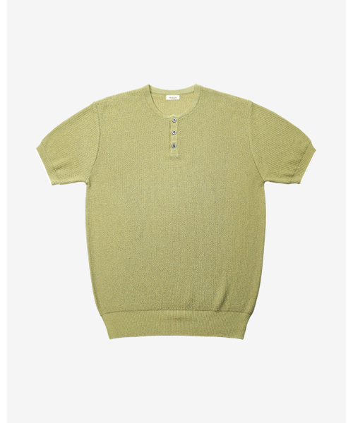 Texture Henly neck Knit (Olive Green)