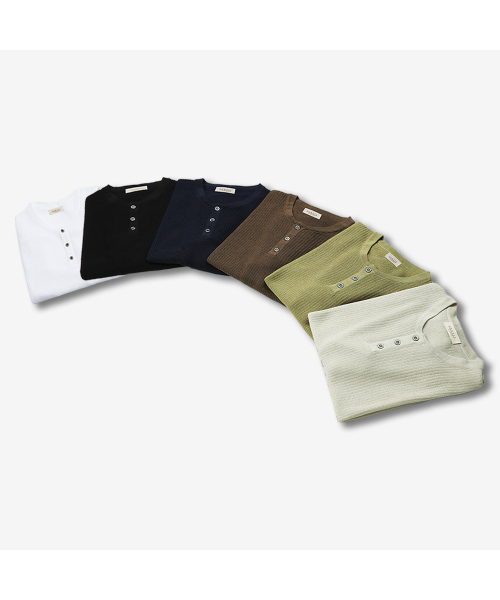 sortie(ソルティ)の「Texture Henly neck Knit (Olive Green)(ポロシャツ・メンズ・その他・LARGE/MEDIUM/X-LARGE)」の6枚目の写真