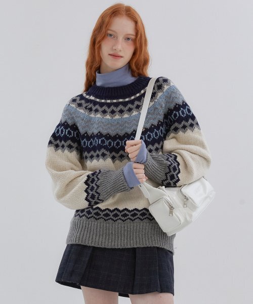 ANOETIC(アノエティック)の「ANC NORDIC PULLOVER KNIT_IVORY(ニット/セーター・レディース・アイボリー・FREE)」の3枚目の写真