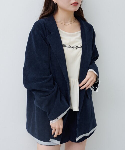 セットアップ対応】コーデュロイライナージャケット（テーラード