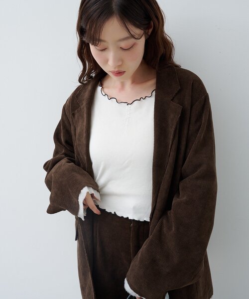 B コーデュロイベスト　ネイビー　kastane セットアップ対応】B コーデュロイビスチェ | Kastane(カスタネ