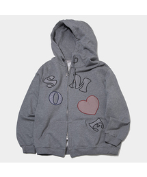 SOME PLACE（サムプレイス）の「サムロゴパッチミックスアップリケツーウェイオーバーサイズスウェットフードジップアップ_3COLOR（パーカー）」