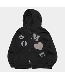 SOME PLACE（サムプレイス）の「サムロゴパッチミックスアップリケツーウェイオーバーサイズスウェットフードジップアップ_3COLOR（パーカー）」