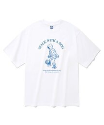 ドッグウォーキング 半袖Tシャツ ホワイト