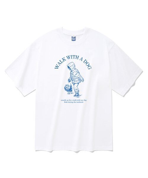RADINEO(ラディネオ)の「ドッグウォーキング 半袖Tシャツ ホワイト(Tシャツ/カットソー・メンズ・その他・LARGE/MEDIUM/SMALL/X-LARGE)」の1枚目の写真