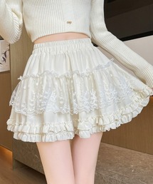 Mejoul | 【2026春夏新作】【インパン付き】ハイウエストフリルティアードレースミニスカート(スカート)