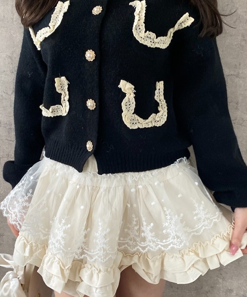 Mejoul(メジュール)の「【2026春夏新作】【インパン付き】ハイウエストフリルティアードレースミニスカート(スカート・レディース・ホワイト/アイボリー/ブラック・F)」の22枚目の写真