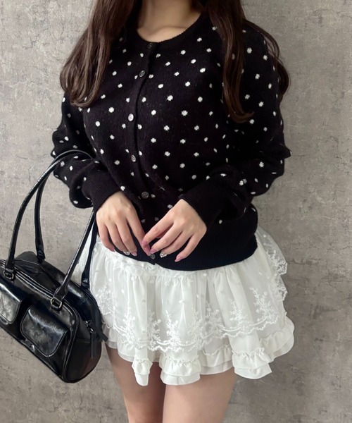 Mejoul(メジュール)の「【2026春夏新作】【インパン付き】ハイウエストフリルティアードレースミニスカート(スカート・レディース・ホワイト/アイボリー/ブラック・F)」の19枚目の写真