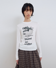 Majournee（マジョネ）の「M STRAWBERRY T-SHIRT_IVORY（Tシャツ/カットソー）」