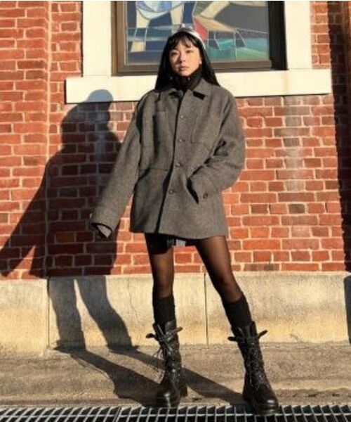 FREAKS BY KIMTAEHOON(フリークス)の「ユニセックスルーズフィットアルパカツイルポケットブルゾン_グレー(チェスターコート・レディース・その他・FREE)」の11枚目の写真