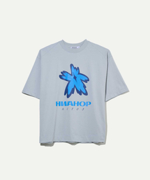 (ACT03 オガム) フラワーリラックス半袖Tシャツ BL