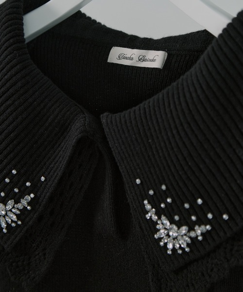 tanakadaisuke オフショルビジューニット タナカダイスケ tanakadaisuke/タナカダイスケ】bijou tiara off-shoulder knit