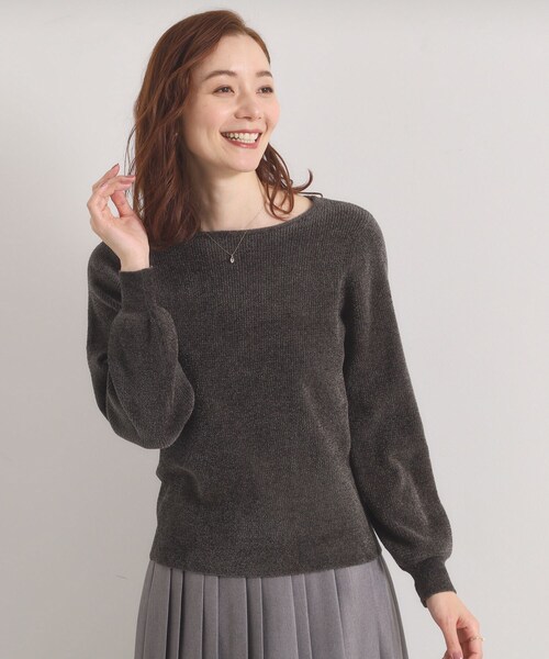 ITS'DEMO（イッツデモ）の「【毛玉防止／洗濯機OK】ボートネックモールニット（ニット/セーター・レディース・ピンク/ワインレッド/チャコールグレー/アイボリー/ベージュ/グリーン系・00）」の2枚目の写真