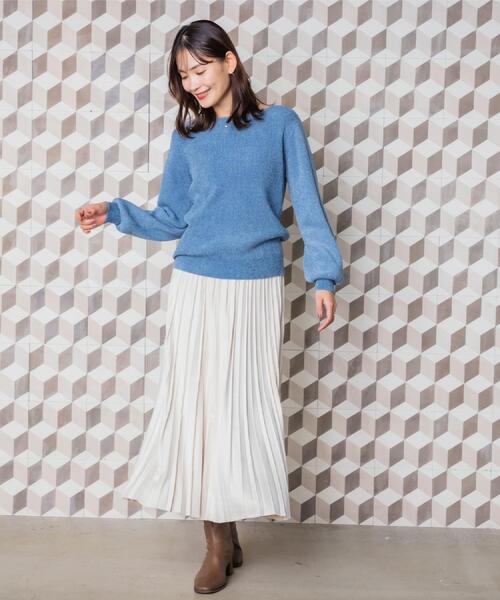 ITS'DEMO（イッツデモ）の「【毛玉防止／洗濯機OK】ボートネックモールニット（ニット/セーター・レディース・ピンク/ワインレッド/チャコールグレー/アイボリー/ベージュ/グリーン系・00）」の8枚目の写真