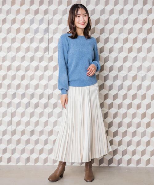 ITS'DEMO（イッツデモ）の「【毛玉防止／洗濯機OK】ボートネックモールニット（ニット/セーター・レディース・ピンク/ワインレッド/チャコールグレー/アイボリー/ベージュ/グリーン系・00）」の9枚目の写真