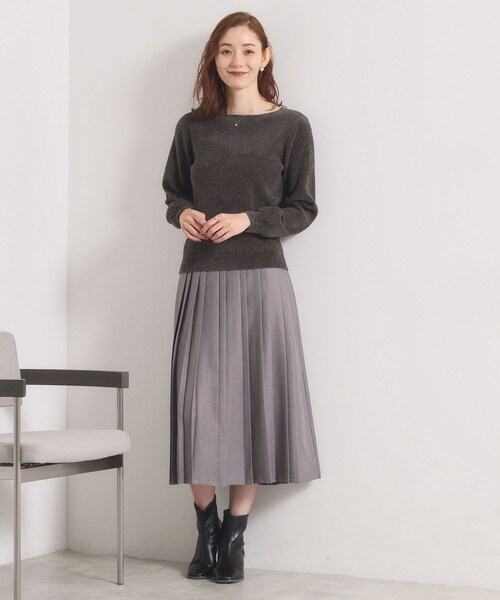 ITS'DEMO（イッツデモ）の「【毛玉防止／洗濯機OK】ボートネックモールニット（ニット/セーター・レディース・ピンク/ワインレッド/チャコールグレー/アイボリー/ベージュ/グリーン系・00）」の16枚目の写真