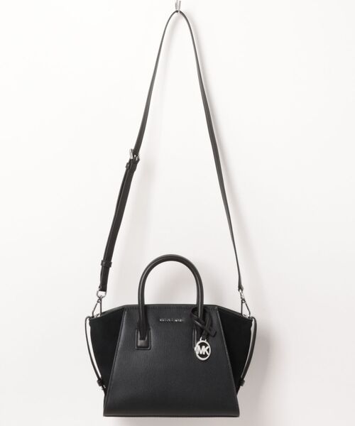 セール】AVRIL レザー スエード トップジップ サッチェル スモール