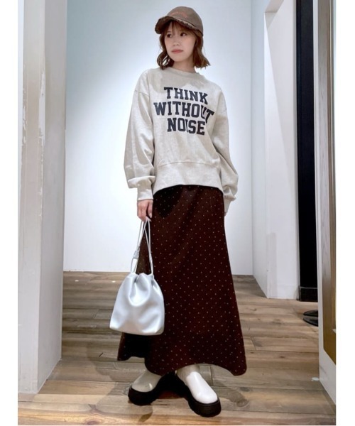 AZUL by moussy（アズールバイマウジー）の「【身長/骨格別着用画像あり】ドット柄ハンカチーフヘムスカート　トレンド　デザインスカート　ロングスカート　フレアスカート　秋服　冬服　後ろウエストゴム（スカート・レディース・ブラウン系その他・MEDIUM/SMALL）」の20枚目の写真