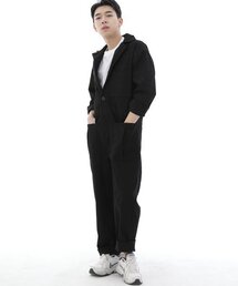 SAINTCREW（セントクルー）の「オーバーラウンドテーパードカーゴジャンプスーツOT-502Cブラック（つなぎ/オールインワン）」