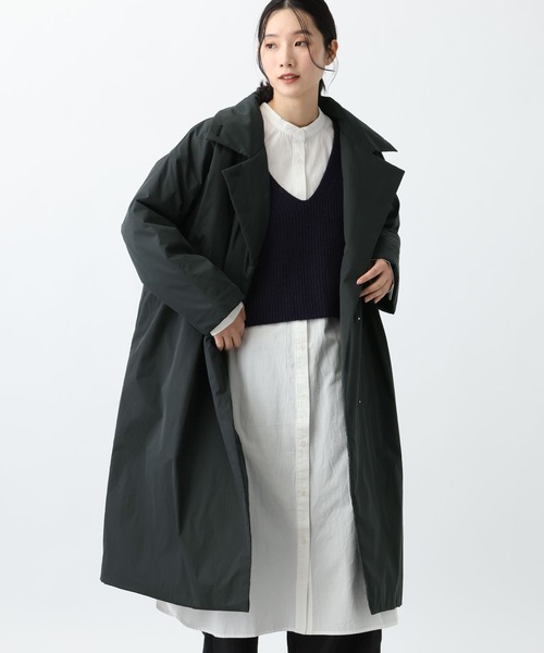 ◯ studio CLIP natural by clip ロングコート ◯ natural by clip》コットンナイロン中綿ロングコート（チェスター