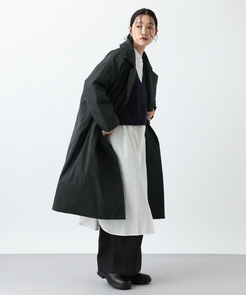 studio CLIP（スタディオクリップ）の「《natural by clip》コットンナイロン中綿ロングコート（チェスターコート・レディース・ベージュ/ブラック・FREE）」の13枚目の写真