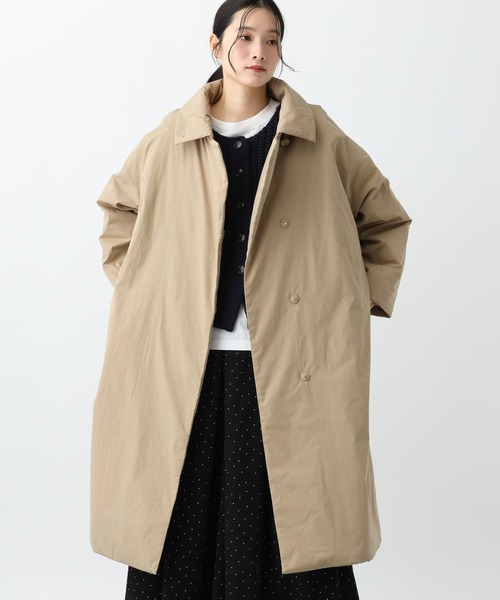 studio CLIP（スタディオクリップ）の「《natural by clip》コットンナイロン中綿ロングコート（チェスターコート・レディース・ベージュ/ブラック・FREE）」の17枚目の写真