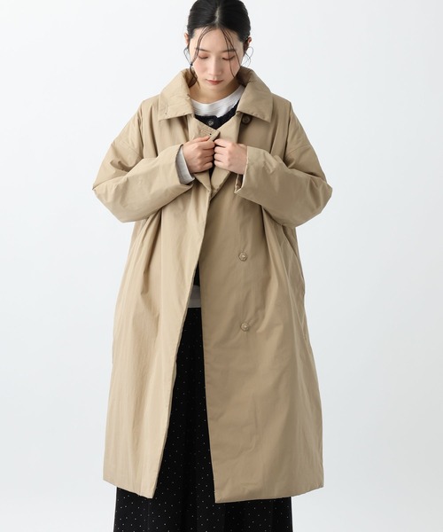studio CLIP（スタディオクリップ）の「《natural by clip》コットンナイロン中綿ロングコート（チェスターコート・レディース・ベージュ/ブラック・FREE）」の19枚目の写真