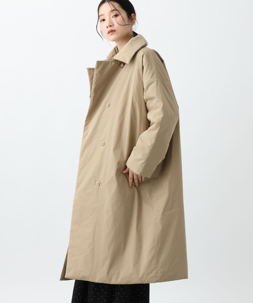 studio CLIP（スタディオクリップ）の「《natural by clip》コットンナイロン中綿ロングコート（チェスターコート・レディース・ベージュ/ブラック・FREE）」の20枚目の写真