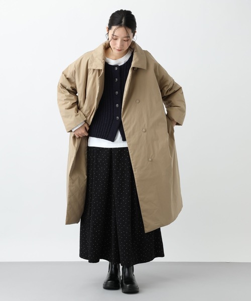 natural by clip》コットンナイロン中綿ロングコート（チェスター
