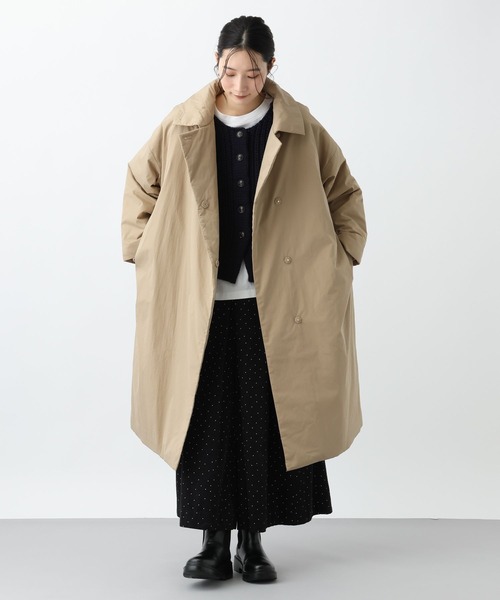 natural by clip》コットンナイロン中綿ロングコート（チェスター