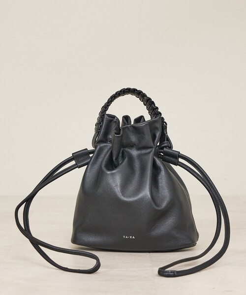 YArKA（ヤーカ）の「【YArKA/ヤーカ】flat braided handle drawstring shoulder bag [bdbd6] / フラット編ハンドル巾着バッグ/ Y2508ARB75（ショルダーバッグ・メンズ・ブラック・フリー）」の7枚目の写真