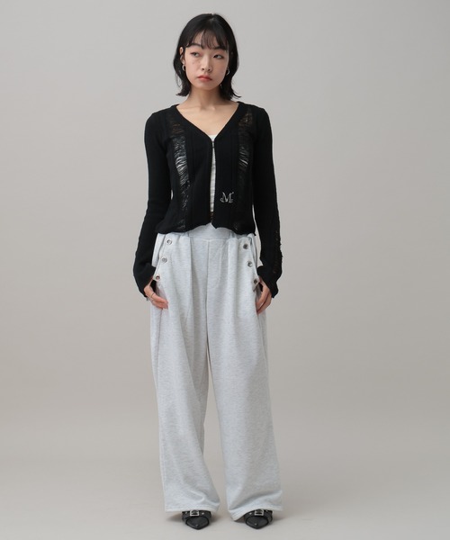 MUCENT(ムセント)の「MUCENT/NUBIダメージカーディガン(カーディガン/ボレロ・レディース・グレー/ブラック・FREE)」の16枚目の写真