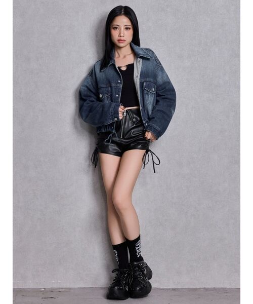 GYDA（ジェイダ）の「Symmetry GYDAバインダートップス（Tシャツ/カットソー・レディース・ブラック/オフホワイト・FREE）」の18枚目の写真