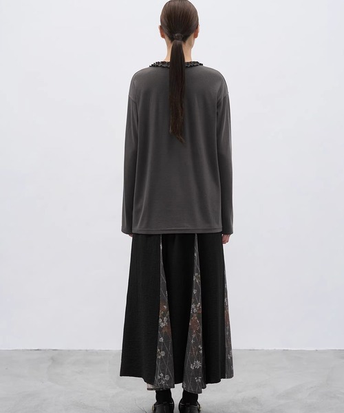 EIGHTHMONTH(エイスマンス)の「フリルライントップス EM25a173【EIGHTHMONTH】(Tシャツ/カットソー・レディース・アイボリー/ダークグレー・S/M)」の12枚目の写真