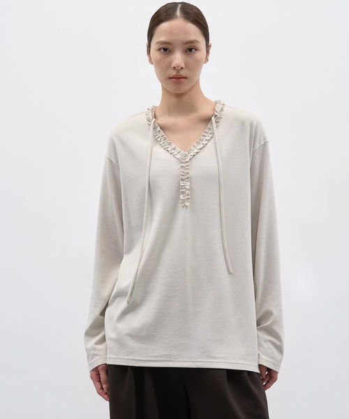 EIGHTHMONTH(エイスマンス)の「フリルライントップス EM25a173【EIGHTHMONTH】(Tシャツ/カットソー・レディース・アイボリー/ダークグレー・S/M)」の16枚目の写真