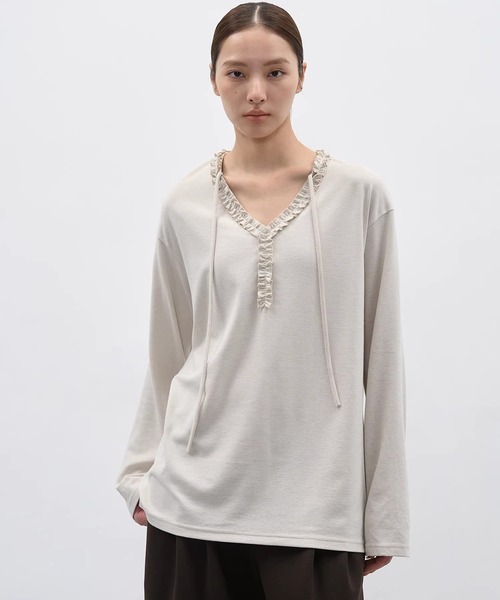 EIGHTHMONTH(エイスマンス)の「フリルライントップス EM25a173【EIGHTHMONTH】(Tシャツ/カットソー・レディース・アイボリー/ダークグレー・S/M)」の17枚目の写真