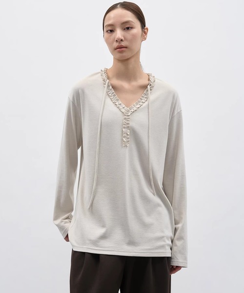 EIGHTHMONTH(エイスマンス)の「フリルライントップス EM25a173【EIGHTHMONTH】(Tシャツ/カットソー・レディース・アイボリー/ダークグレー・S/M)」の19枚目の写真