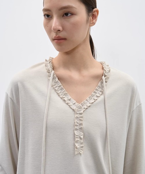 EIGHTHMONTH(エイスマンス)の「フリルライントップス EM25a173【EIGHTHMONTH】(Tシャツ/カットソー・レディース・アイボリー/ダークグレー・S/M)」の21枚目の写真